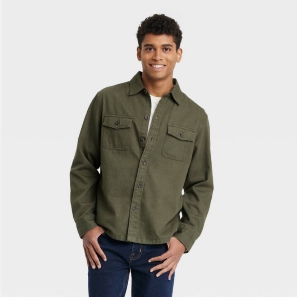 Goodfellow & co green button down nwt